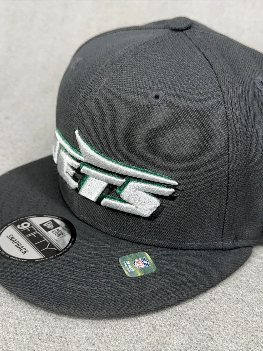 New York Jets Hat Era 9Fifty NFL Draft Snapback Graphite Side Patch A-Frame Flat